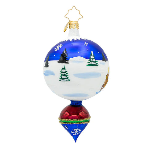 Fantasia Sleigh Ride Drop Glass Ornament, 6"