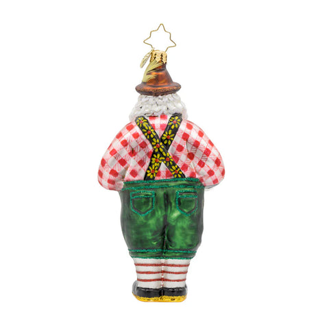Jolly Ale Santa Glass Ornament, 5.5"