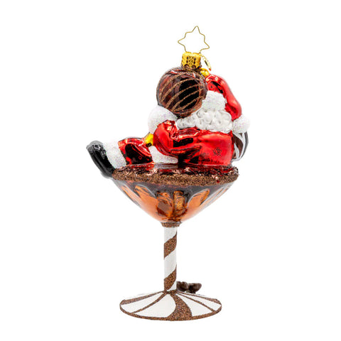 Santa's Merry Martini Brew Glass Ornament, 6.5"