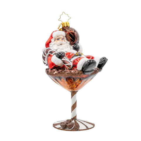 Santa's Merry Martini Brew Glass Ornament, 6.5"