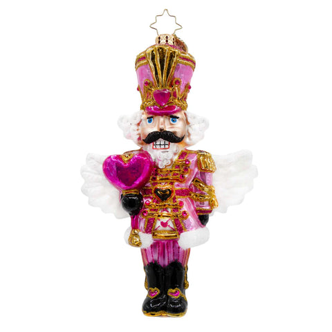 Sweetheart Nutcracker Glass Ornament, 6.5"