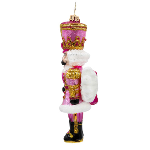 Sweetheart Nutcracker Glass Ornament, 6.5"
