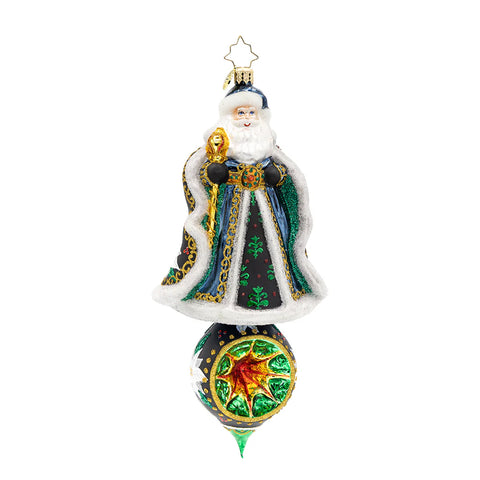 Gilded Saint Nicholas Glass Ornament, 8"