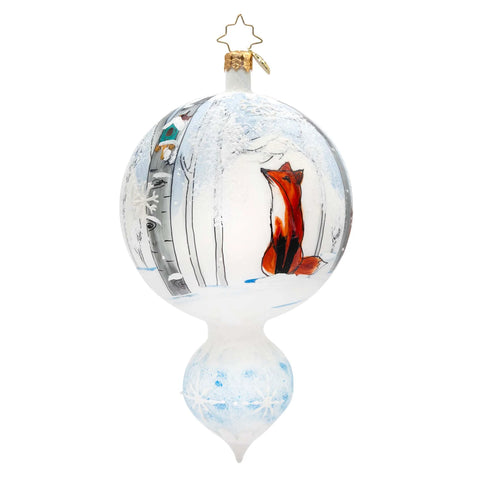 Chilly Forest Drop Snowman Glass Ornament, 6"
