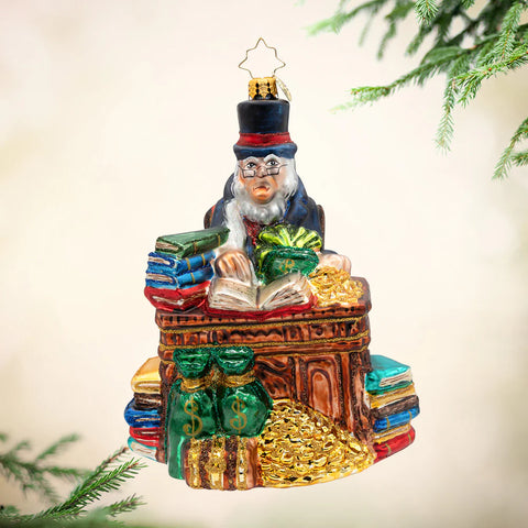 Tales from the Counting Desk Glass Ornament, 6"