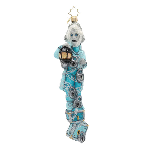 Marley’s Midnight Visit Glass Ornament, 7.5"