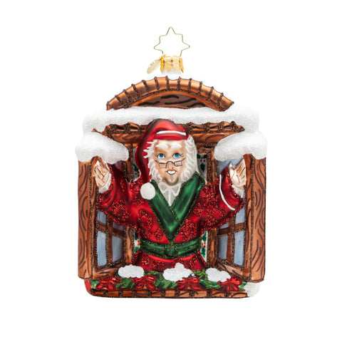 A New Day for Scrooge Glass Ornament, 5"