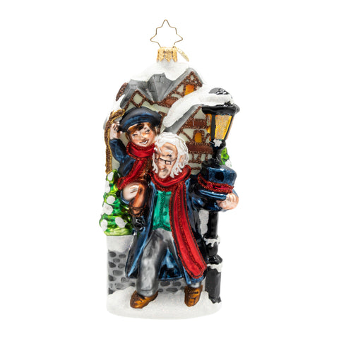 Scrooge’s Second Chance Glass Ornament, 6.5"