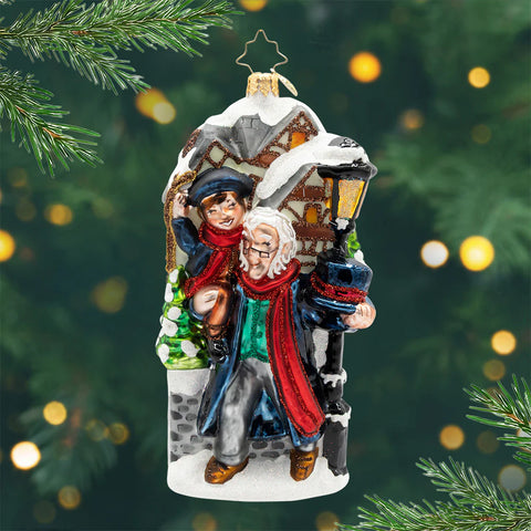 Scrooge’s Second Chance Glass Ornament, 6.5"