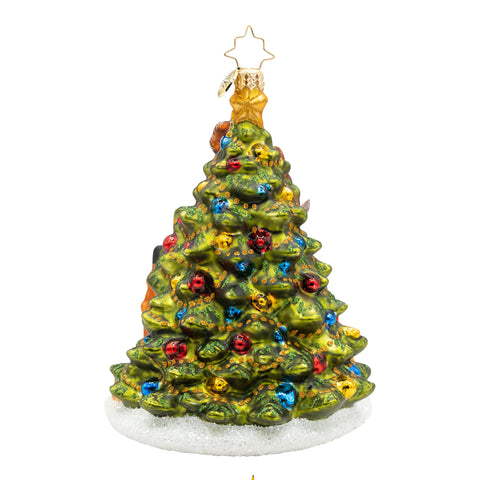 Woodland Celebration Christmas Tree Glass Ornament, 6"