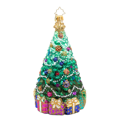 Victorian Splendor Christmas Tree Glass Ornament, 7"