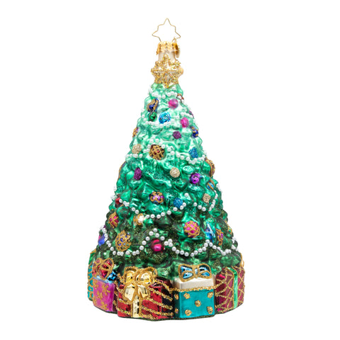Victorian Splendor Christmas Tree Glass Ornament, 7"