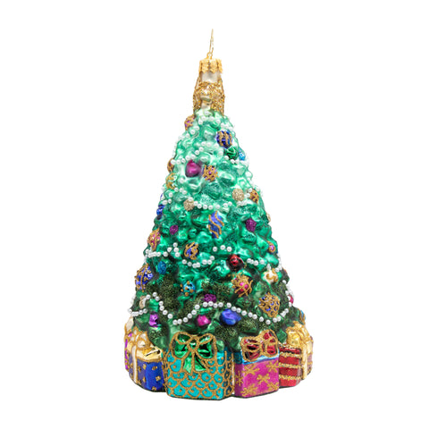 Victorian Splendor Christmas Tree Glass Ornament, 7"