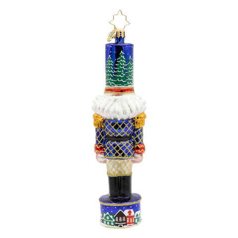 Christmas Sentinel Nutcracker Glass Ornament, 6.5"