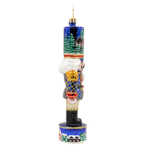 Christmas Sentinel Nutcracker Glass Ornament, 6.5"