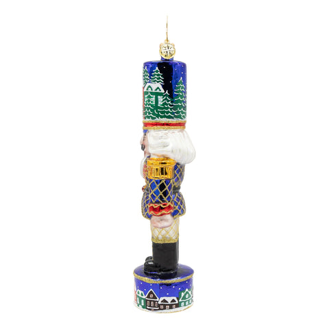 Christmas Sentinel Nutcracker Glass Ornament, 6.5"
