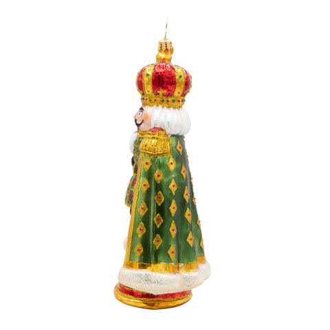 The Gilded Sentinel Nutcracker Glass Ornament, 7"
