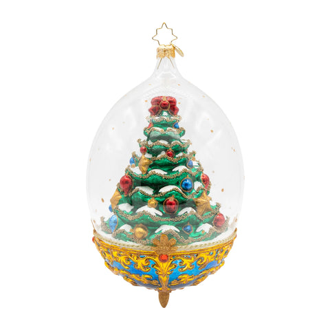 Royal Elegance Spruce Christmas Tree Glass Ornament, 7"