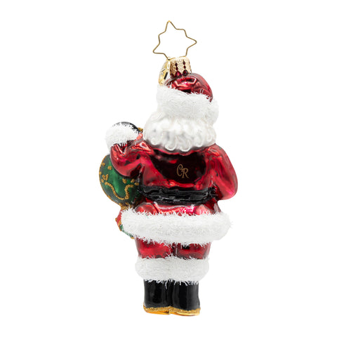 The Merry Bauble Santa Glass Ornament, 4.25"
