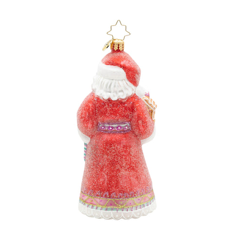 The Claus Confection Santa Glass Ornament, 5.75"