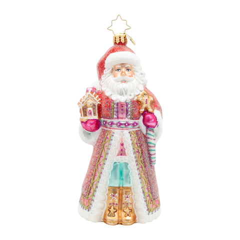 The Claus Confection Santa Glass Ornament, 5.75"