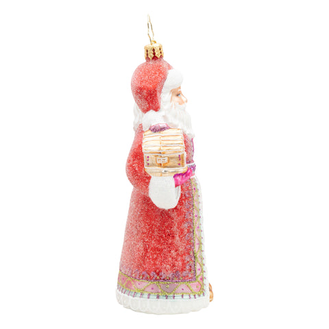 The Claus Confection Santa Glass Ornament, 5.75"