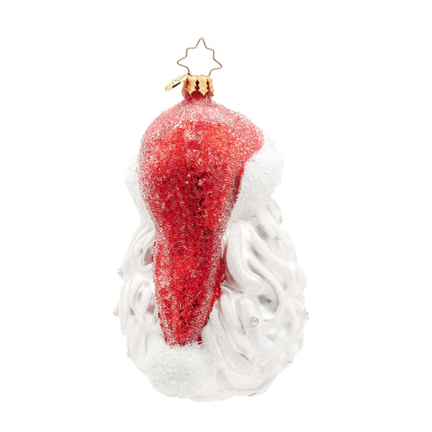 Starry Saint Nick Santa Glass Ornament, 5.5"