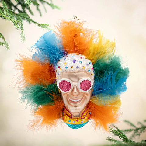 Jewel of the Stage Elton John Glass Ornament, 5"