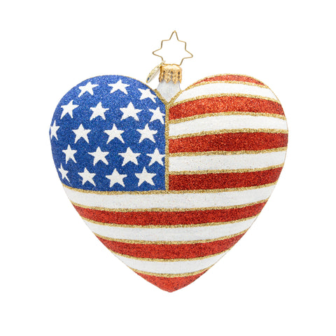 Heart of Independence – 250 Years Glass Ornament, 4.25"