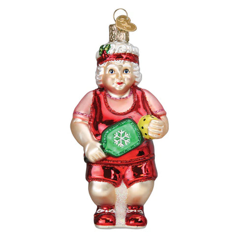 Pickleball Mrs. Claus Ornament