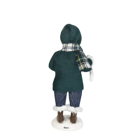 Boy w/ Cardinals Caroler Figurine, 10"