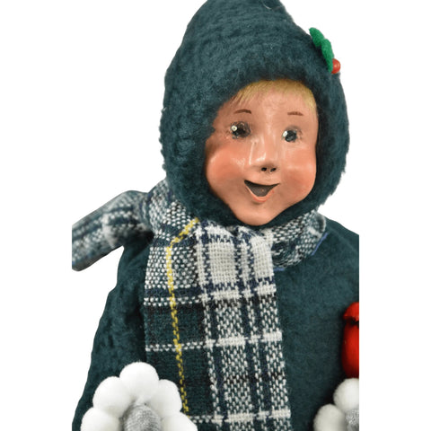 Boy w/ Cardinals Caroler Figurine, 10"