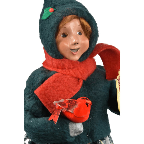 Girl w/ Cardinals Caroler Figurine, 10"