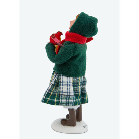 Girl w/ Cardinals Caroler Figurine, 10"