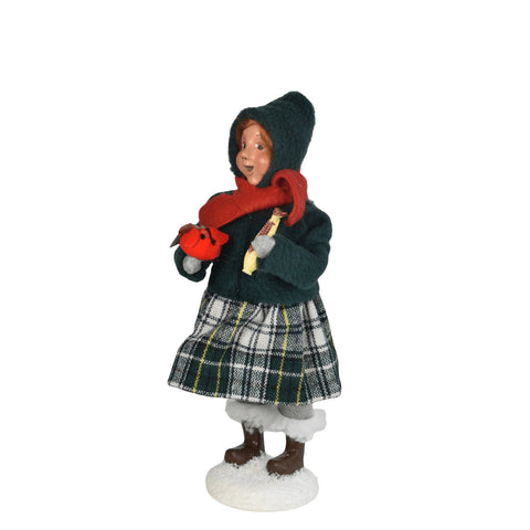 Girl w/ Cardinals Caroler Figurine, 10"
