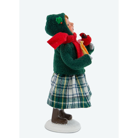Girl w/ Cardinals Caroler Figurine, 10"