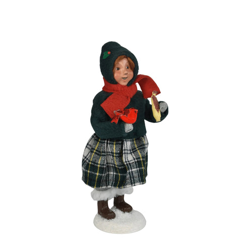 Girl w/ Cardinals Caroler Figurine, 10"