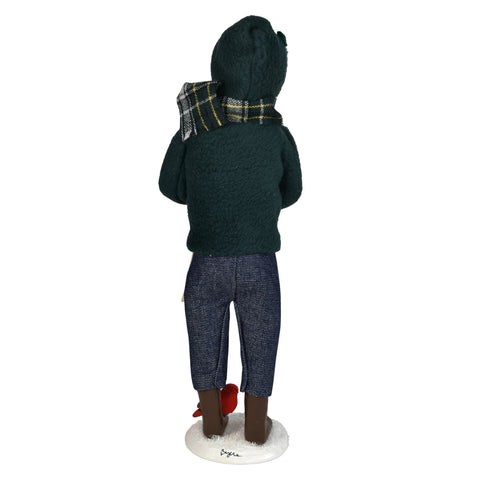 Man w/ Cardinals Caroler Figurine, 13"
