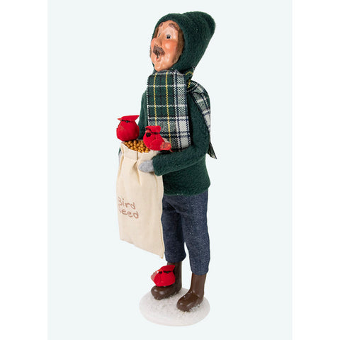Man w/ Cardinals Caroler Figurine, 13"
