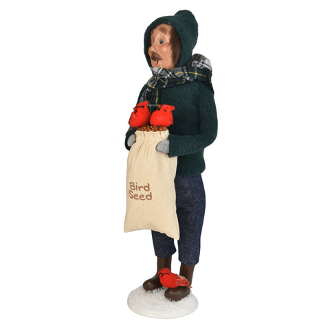Man w/ Cardinals Caroler Figurine, 13"