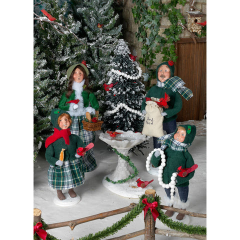 Man w/ Cardinals Caroler Figurine, 13"