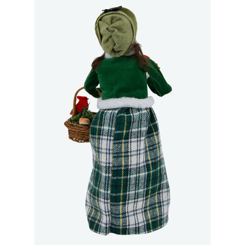 Woman w/ Cardinals Caroler Figurine, 13"