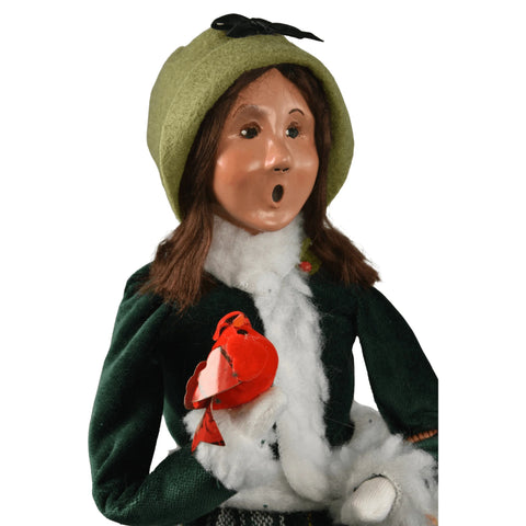 Woman w/ Cardinals Caroler Figurine, 13"