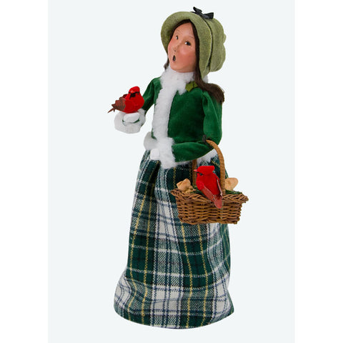 Woman w/ Cardinals Caroler Figurine, 13"