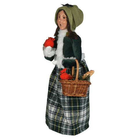 Woman w/ Cardinals Caroler Figurine, 13"