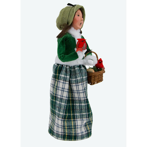 Woman w/ Cardinals Caroler Figurine, 13"