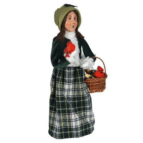 Woman w/ Cardinals Caroler Figurine, 13"