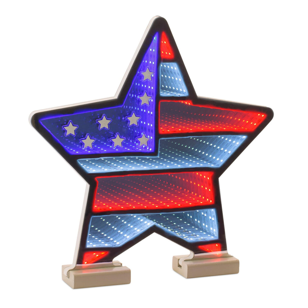 Star Flag Infinity Light, Acrylic, W/ UL Plug, 13.5