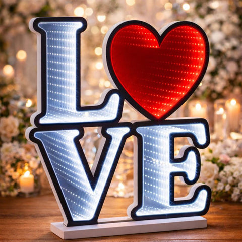LOVE Sign Infinity Light, Acrylic, W/ UL Plug, 16 x 18"