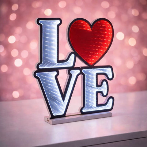 LOVE Sign Infinity Light, Acrylic, W/ UL Plug, 16 x 18"